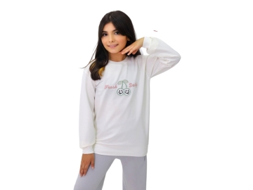 KIZ ÇOCUK KİRAZ NAKIŞ BONCUKLU 5/8YAŞ