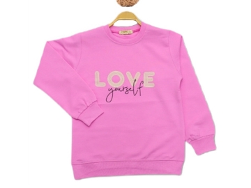LOVE BASKILI İKİ İP KIZ SWEAT 3/7 YAŞ