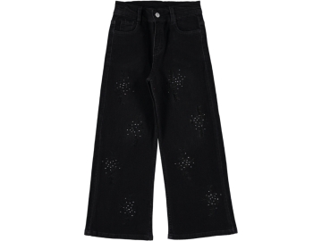KIZ ÇOCUK NAKIŞ DETAYLI KOT PANTALON 13/16 YAŞ