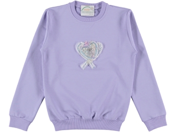 KALP PUL BASKILI İKİ İP KIZ SWEAT 9/12 YAŞ