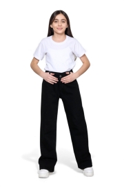 SİYAH COTTON PALAZZO KIZ PANTOLON 6/10 YAŞ
