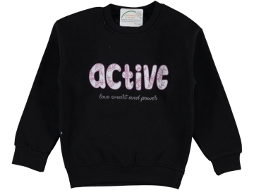 AKTİVE BASKILI ÜÇ İP KIZ SWEAT 3/12YAŞ