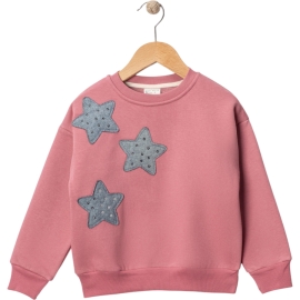 YILDIZ NAKIŞLI ÜÇ İP KIZ SWEAT 3/6 YAŞ
