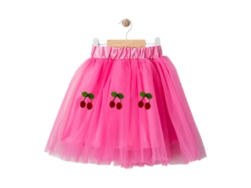 KIZ PEMBE KİRAZLI  TÜTÜ ETEK 2/6 YAŞ