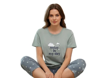 KOMPAK PENYE KAPRİLİ BAYAN PİJAMA TAKIM S/2XL