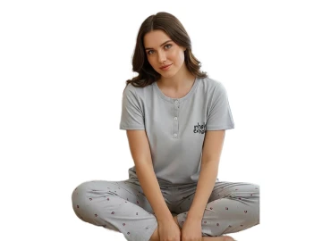KOMPAK PENYE KISA KOL BAYAN PİJAMA TAKIM S/2XL