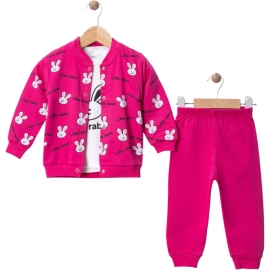 LİTTLE RABBİT BASKILI 2 İPLİK 3 LÜ TAKIM 9 Ay,12 Ay,18 Ay,2Y Kız