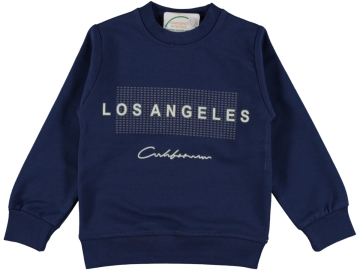 LOS ANGELES BASKILI İKİ İP ERKEK SWEAT 3/7 YAŞ