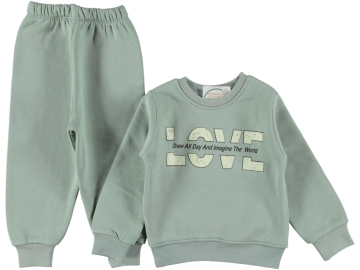 LOVE BASKILI ÜÇ İP KIZ TAKIM 3/6 YAŞ