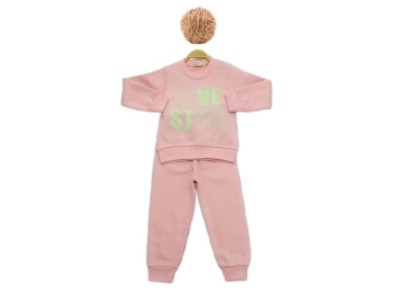 LOVE STYLE BASKILI ÜÇ İP KIZ TAKIM 3/6 YAŞ