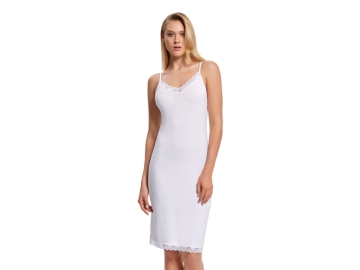 L/XL BEYAZ DANTELLİ VİSKON KOMBİNEZON