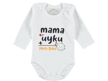 MAMA UYKU BASKILI UZUN KOLLU BADİ KUCUK 1/9 AY