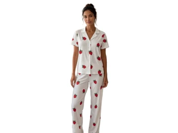 MİLAN GÖMLEK YAKA KISA KOL BAYAN PİJAMA TAKIM M/2XL