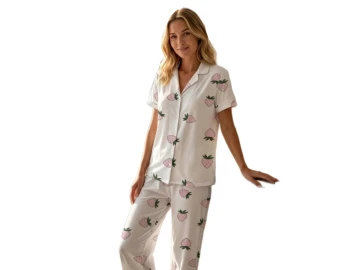 MİLAN GÖMLEK YAKA KISA KOL BAYAN PİJAMA TAKIM M/2XL