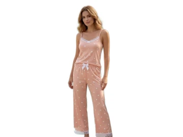 MİLAN İP ASKILI ALT UZUN BAYAN PİJAMA TAKIM S/XL