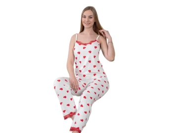 MİLAN İP ASKILI ALT UZUN PİJAMA TAKIM S/XL