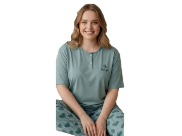 MODAL PENYE BATTAL KISA KOL BAYAN PİJAMA TAKIM 3XL/6XL