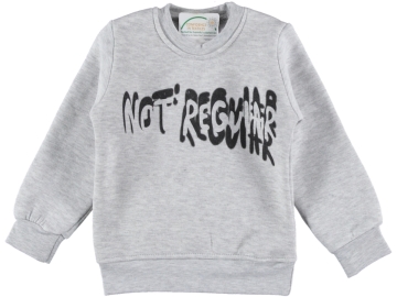 NOT REGULAR BASKILI ÜÇ İP ERKEK SWEAT 3/7YAŞ