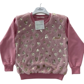 ÖN PELUŞ KALP VARAKLI KIZ SWEAT 5/8 YAŞ