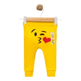 ÖPÜCÜK EMOJİ BASKILI MANŞETLİ TEK ALT 3 Ay,6 Ay,9 Ay,12 Ay Uni