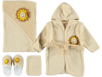 ORGANİC BEBEK BORNOZ SETİ 1/3 AY