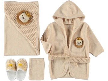 Organik Bebek Bornoz Lüx Set  Uni 1/36 AY