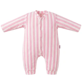 PEMBE ÇİZGİLİ 3'LÜ KIZ TULUM 3/9 AY