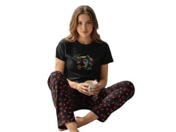 PENYE KISA KOL ALT UZUN BAYAN PİJAMA TAKIM S/2XL