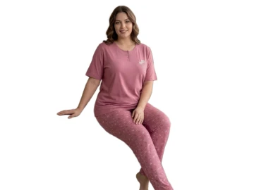 PENYE MODAL BATTAL KISA KOL BAYAN PİJAMA TAKIM 3XL/6XL