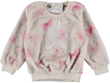 RENKLİ KELEBEK BASKILI PELUŞ KIZ SWEAT 5/8 YAŞ