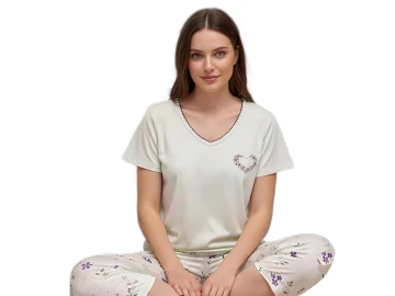 RİNG VİSKON KAPRİLİ BAYAN PİJAMA TAKIM S/XXL