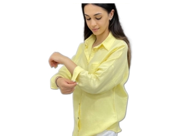 SARI BAYAN MÜSLİN GÖMLEK L