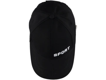 SİYAH SPORT NAKIŞLI PAMUKLU ŞAPKA