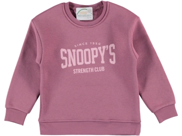 SNOOPYS BASKILI ÜÇ İP KIZ SWEAT 3/12YAŞ