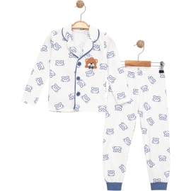 SÜZENELİ AYICIKLI YAKALI PIJAMA TAKIM 1/3 YAŞ