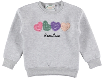 KALP NAKIŞLI ÜÇ İPLİK KIZ SWEAT 3/12YAŞ