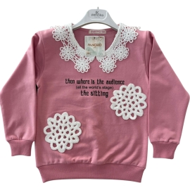 DANTEL DETAYLI İKİ İP KIZ SWEAT 9/12 YAŞ