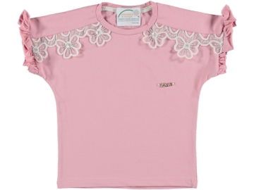 YARASAKOL KURDELE DANTELLİ KIZ TSHIRT 5/8 YAŞ