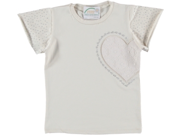 YARIM KALP KOL TAŞLI KIZ TSHIRT 5/8 YAŞ