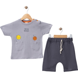 YAZLIK BASKILI CEPLİ ŞORTLU ERKEK TAKIM 9/24 AY