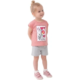 YAZLIK ÇİÇEK BASKILI ŞORTLU TAKIM  12 Ay,2Y,3Y,4Y Kız