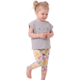 YAZLIK MATİTE ÇİÇEK BASKILI TAYTLI TAKIM 12 Ay,2Y,3Y,4Y Kız