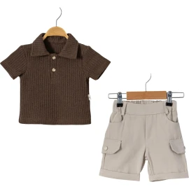 YAZLIK POLO YAKALI TRİKO İKİLİ ERKEK TAKIM 3Y,4Y,5Y,6Y Erkek