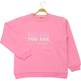 YOU ARE BASKILI ÜÇ İP KIZ SWEAT 13/16 YAŞ