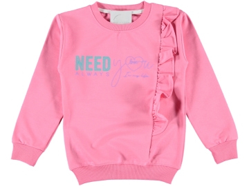 NEED ALWAYS BASKILI FIRFIRLI ŞARDONLU KIZ SWEAT 5/8 YAŞ