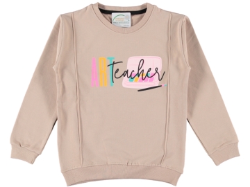 ART TEACHER BOYA BASKILI KIZ SWEAT 9/12 YAŞ