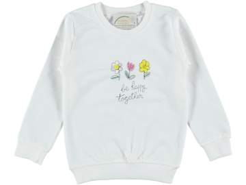 BE HAPPY ÇİÇEK NAKIŞLI KIZ SWEAT 3/7 YAŞ