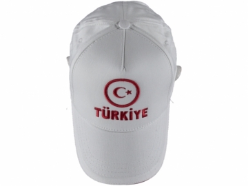 BEYAZ TÜRKİYE NAKIŞLI ŞAPKA