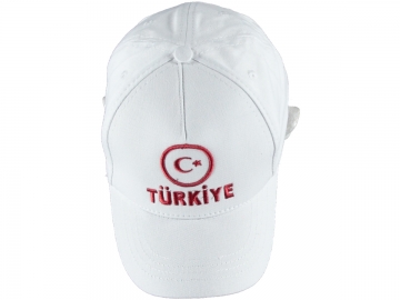 PAMUKLU BEYAZ TÜRKİYE NAKIŞLI GARSON ŞAPKA 9/12 YAŞ