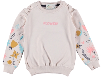 FLOWER BASKILI İKİ İP KIZ SWEAT 3/6 YAŞ